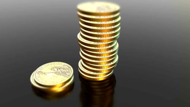 Glänzend-Dollar-Münzen-animierten-Hintergrund