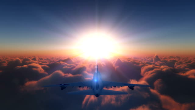 Luft-Flugzeug-fliegen-über-Wolken