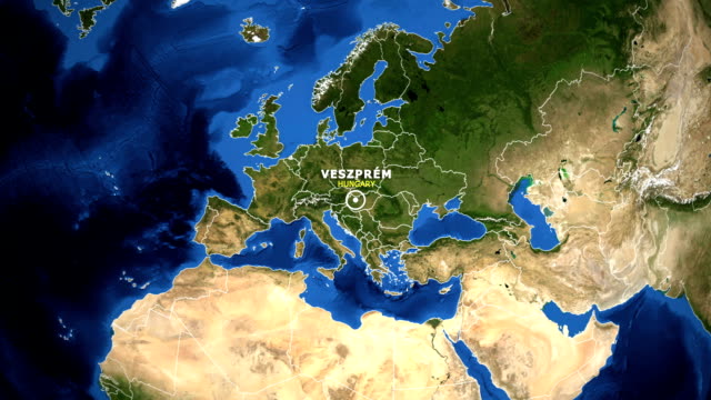 EARTH-ZOOM-IN-MAP---HUNGARY-VESZPREM