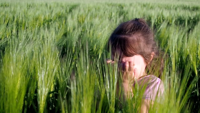 Emotions-of-the-child-on-the-wheat-field