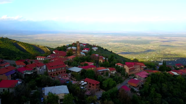 Signagi-Or-Sighnaghi-City.-Beutiful-View-By-Aerial-Drone.-Georgia,-Kakheti.