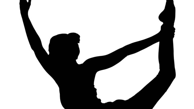 Silhouette-jung-sportlich-attraktive-Frau-praktizieren-yoga