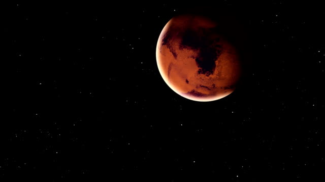 Realistischer-Planet-Mars-mit-Meteoriten-aus-dem-Deep-space