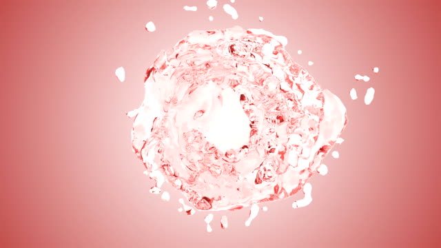Rotes-Wasser-Spritzen-mit-Luftblasen-mit-weißem-Hintergrund