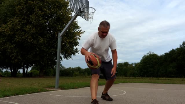 Athlete-was-practicing-dribble-ball-through-the-legs
