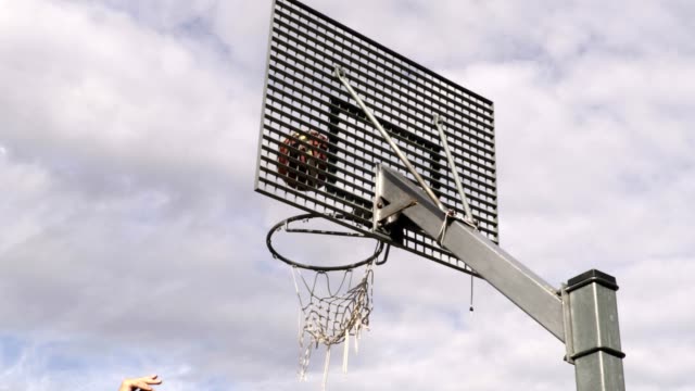 Basketball-ball-falls-in-basket