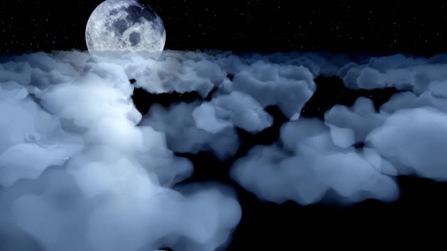 Vuelo-por-encima-de-las-nubes-la-noche-Luna-dibujos-animados-avión-avión-sky-estratosfera-4k