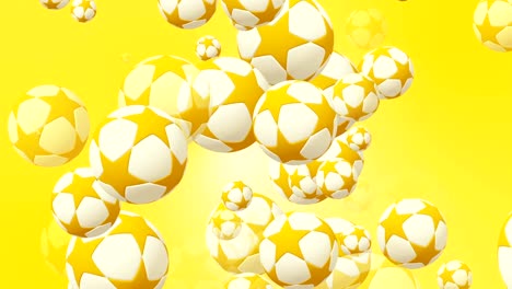 White-soccer-balls-with-yellow-stars