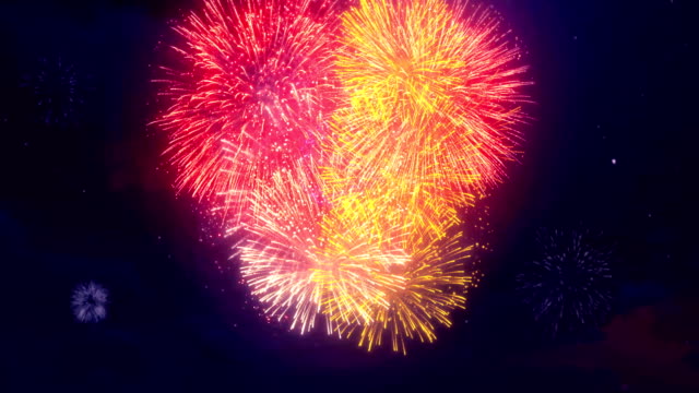 Multicolor-múltiple-forma-explosión-pantalla-cielo-noche-fondo-de-bucle-sin-fisuras-para-cumpleaños,-aniversario,-celebración,-vacaciones,-año-nuevo,-fiesta,-eventos-y-celebraciones,-invitación