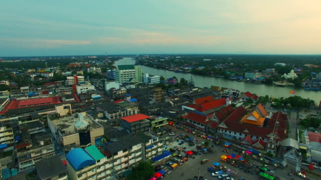 aerial-photography-Romhub-market-in-sunset-time