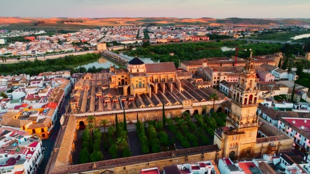 Drone-view-above-the-Great-Mosque-of-Córdoba