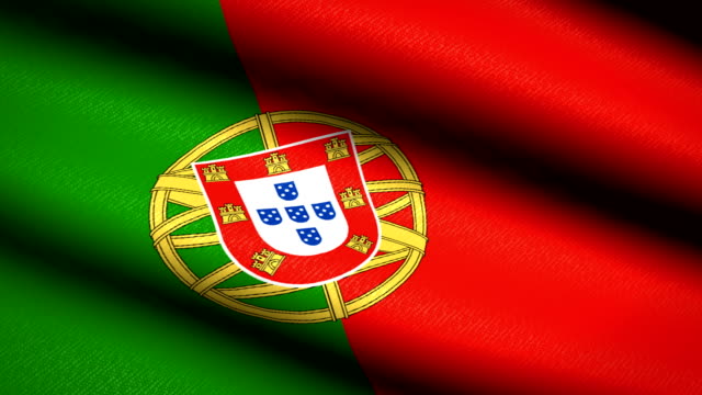 Portugal-Flag-Waving-Textile-Textured-Background.-Seamless-Loop-Animation.-Full-Screen.-Slow-motion.-4K-Video