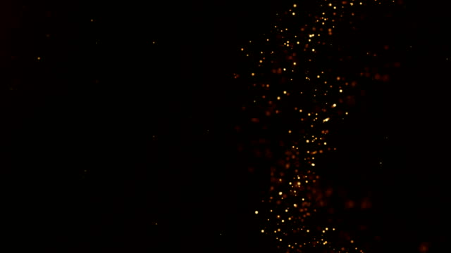 Hintergrund-gold-Bewegung.-Universum-Goldstaub-mit-Sternen-auf-schwarzem-Hintergrund.-Zusammenfassung-des-Bewegung-von-Teilchen.