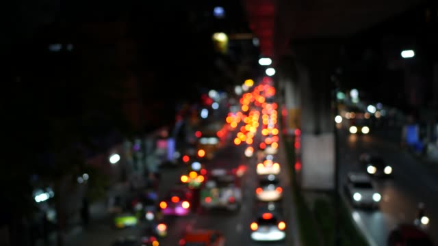 Top-view-traffic-light-bokeh-on-the-road.