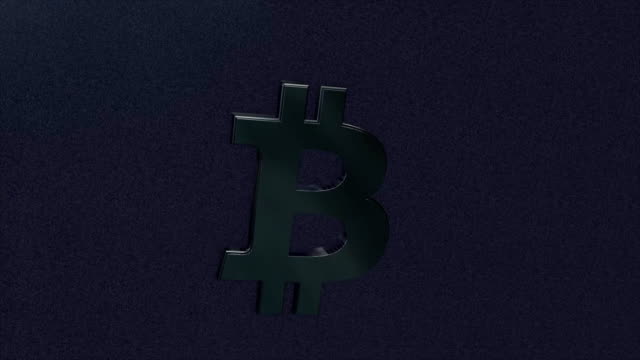 Abstrakte-Animation-von-Bitcoin-Währungszeichen.-Krypto-Währung-Bitcoin.-Globale-Internet-weltweit.-Blauer-Hintergrund