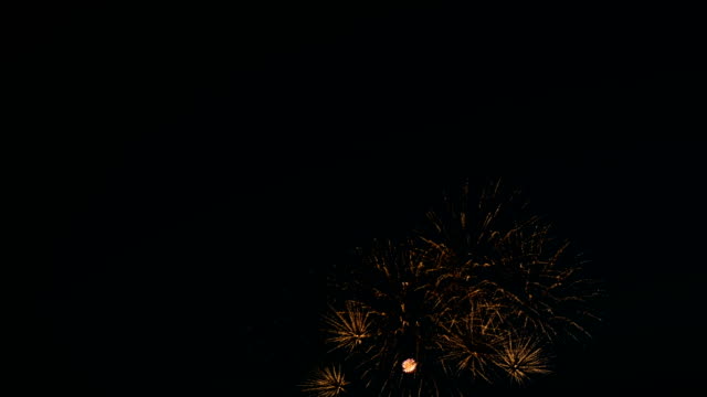 Schönes-Feuerwerk-am-den-Tag-Urlaub-Stadtfest,-Gruß-am-Nachthimmel