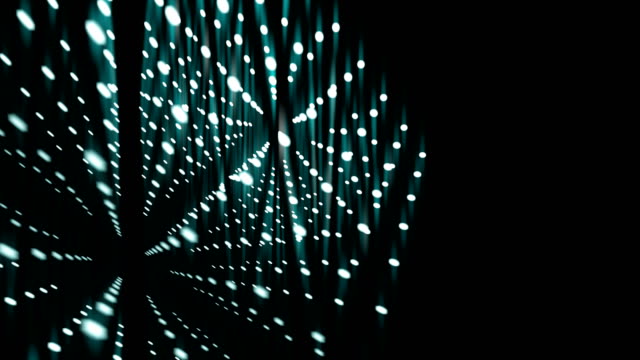Abstrakt-geometrischen-Square-Box-Shap-von-Circle-Dot-blau-leuchtende-Muster-Hintergrund-drehen-bewegt,-nahtlose-Schleife-Animation-4K-mit-textfreiraum