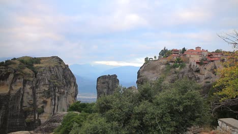 Varlaam-monastery-in-Meteora,-Greece.-Time-lapse