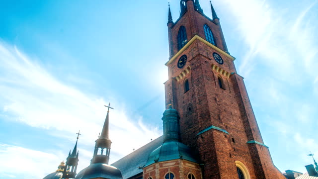 Riddarholmen-Kirche-Stockholm-Schweden-Zeitraffer