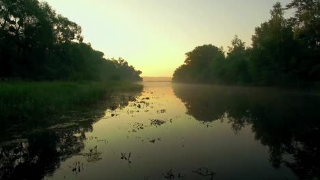 aerial-view-of-river-at-sunrise