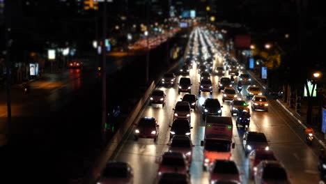 Timelapse-traffic-jam-on-the-avenue-in-the-evening-rush-hour,-cars-congestion