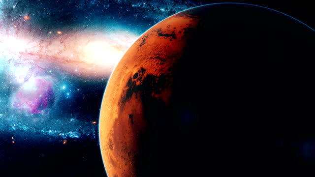 Realistic-beautiful-planet-Mars-from-deep-space