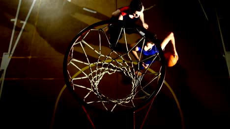 Competitors-playing-basketball-in-the-court-4k