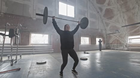 Woman-Doing-Overhead-Squat-with-Barbell