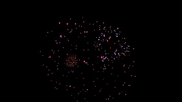 Rich-colors-of-bright-fireworks-please-the-eye.-As-if-colored-reflections-are-located-next-to-each-other.-The-fireworks-are-bright-blue-with-bright-dots-in-the-center-and-lights-around