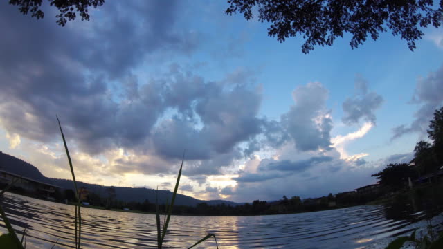 Landscape-Sunset-Sky-Over-Lake-,-Thailand
