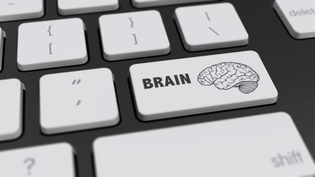 Gehirn-wird-am-Computer-Keyboard.Key-gedrückt