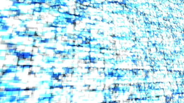 Abstrakt-geometrischen-Square-Box-perspektivische-Ansicht-blau-leuchtende-Muster-Hintergrund-schwenken-bewegt,-nahtlose-Schleife-Animation-4K
