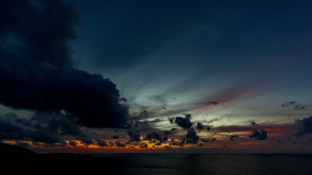 The-clouds-moving-fast-in-the-sky-evening-time-over-sea,Time-lapse-shot-4-K