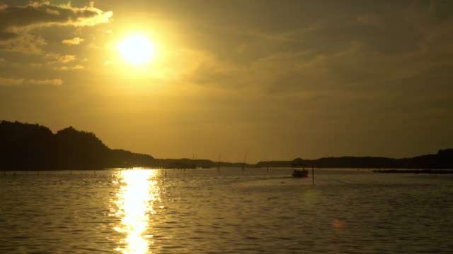 Natürliche-Sonnenuntergang-über-Mangroven-Wald-an-Mündung-in-Thailand