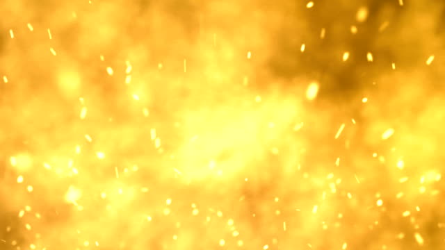 Feuer-Funken-vom-Lagerfeuer-mit-Asche-Aufstieg-Übergang-auf-schwarzem-Hintergrund,-Gefahr-explosion
