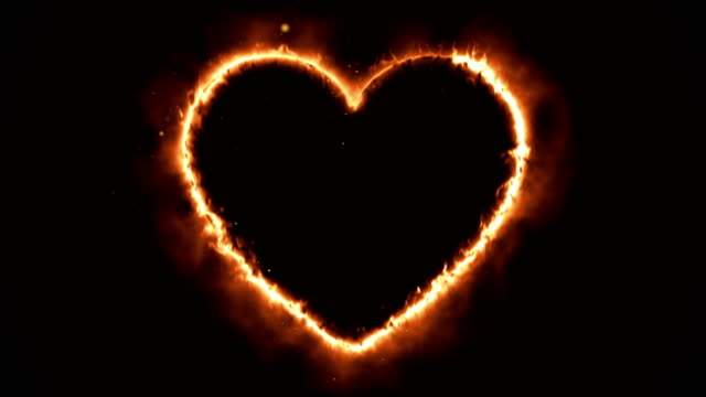 Seamless-animation-of-a-burning-heart-shape-with-sparks