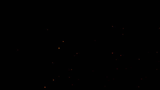 fire-sparks-from-campfire-with-ash-rise-over-black-background,-danger-explosion
