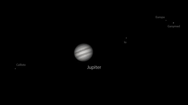 Echte-Zeitraffer-des-Planeten-Jupiter-und-Monde