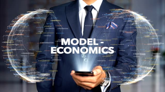 Geschäftsmann-Hologramm-Concept-Economics-Model-Wirtschaft