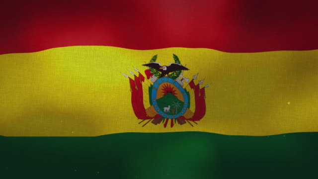 Nationalflagge-Bolivien---winken