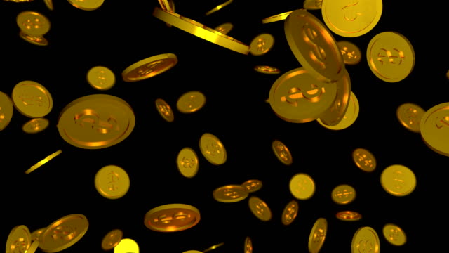 Animation-of-falling-dollar-coins-with-alpha-channel
