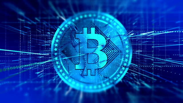 Virtual-cryptocurrency-Bitcoin-symbol-video-animation