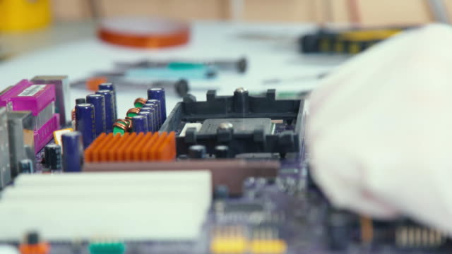 Some-computer-USB-port-components-over-motherboard-background