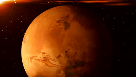 Planet-Mars-rotating-in-space