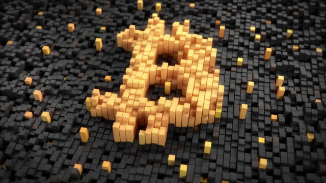 Pan-around-pulsating-blocks-forming-an-orange-bitcoin-sign