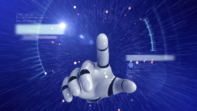 Robot-Hand-Activating-Digital-Hud-Display