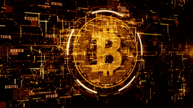 Bitcoin-Kryptowährung-im-digitalen-cyberspace