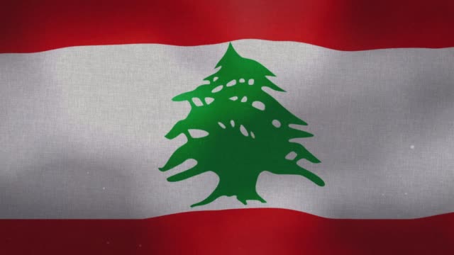 Líbano-bandera-nacional-agitando