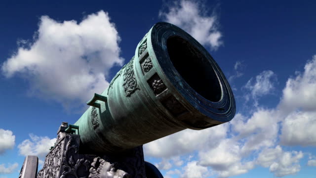 Zar-Cannon-gegen-den-Himmel,-Moskauer-Kreml,-Russland