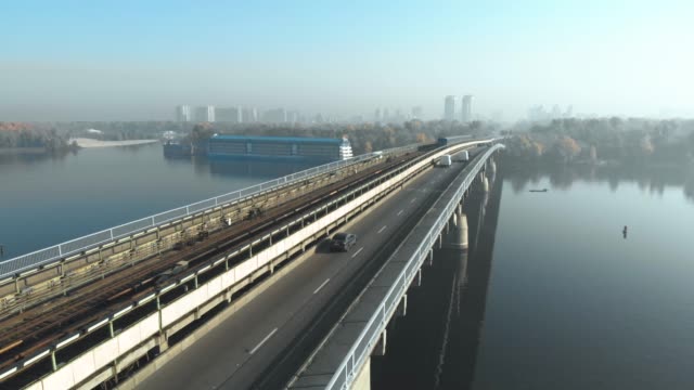 Aerial-view-of-the-Bridge-Metro-with-subway-train